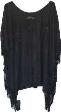 Load image into Gallery viewer, Suede Look Fringe Poncho