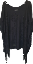 Load image into Gallery viewer, Suede Look Fringe Poncho 