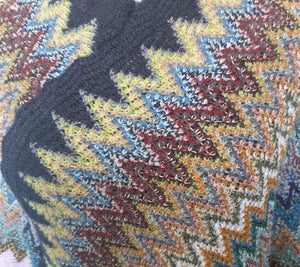 Zig Zag Pattern Fringe Poncho Zizu