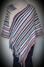 Load image into Gallery viewer, Stripe Pattern Fringe Poncho Zizu 