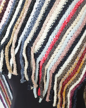 Load image into Gallery viewer, Stripe Pattern Fringe Poncho Zizu 