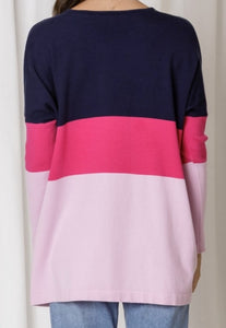 Magenta Venice V Neck Knit Top Love Lily The Label 