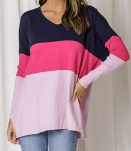 Load image into Gallery viewer, Magenta Venice V Neck Knit Top Love Lily The Label 