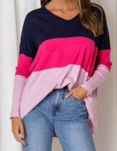 Load image into Gallery viewer, Magenta Venice V Neck Knit Top Love Lily The Label 