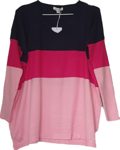 Magenta Venice V Neck Knit Top Love Lily The Label 