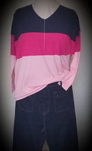 Load image into Gallery viewer, Magenta Venice V Neck Knit Top Love Lily The Label