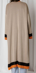 Kendall Tri Colour Knit Maxi Cardi Minimalist Collective 