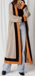 Kendall Tri Colour Knit Maxi Cardi Minimalist Collective 