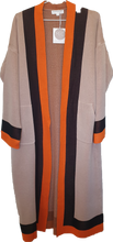 Load image into Gallery viewer, Kendall Tri Colour Knit Maxi Cardi Minimalist Collective 