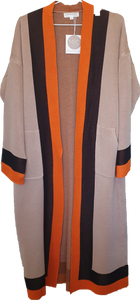 Kendall Tri Colour Knit Maxi Cardi Minimalist Collective 