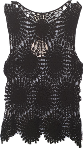 Crochet Design Lace Look Sleeveless Top Isabella Collection 