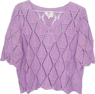 Lace Look Vneck Knit Top Isabella Boho