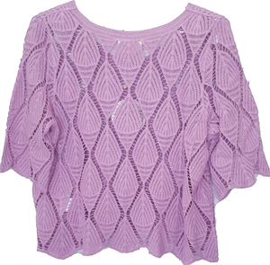 Lace Look Vneck Knit Top Isabella Boho 