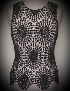Crochet Design Lace Look Sleeveless Top Isabella Collection 