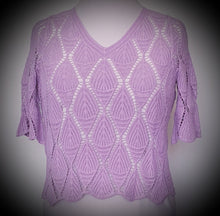 Load image into Gallery viewer, Lace Look Vneck Knit Top Isabella Boho 
