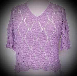 Lace Look Vneck Knit Top Isabella Boho 