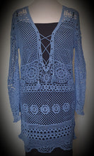 Load image into Gallery viewer, Lace Up Front Crochet Dress Isabella Boho