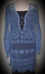Lace Up Front Crochet Dress Isabella Boho