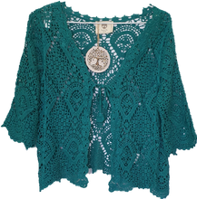 Load image into Gallery viewer, Front Tie Lace Look Bolero Shrug Isabella Boho 