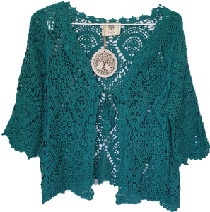 Front Tie Lace Look Bolero Shrug Isabella Boho 