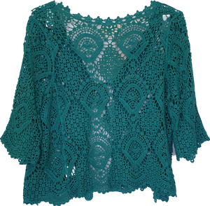 Front Tie Lace Look Bolero Shrug Isabella Boho 