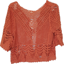 Load image into Gallery viewer, Front Tie Lace Look Terracotta Bolero Shrug Isabella Boho 