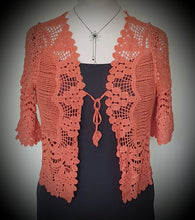 Load image into Gallery viewer, Front Tie Lace Look Terracotta Bolero Shrug Isabella Boho 