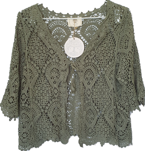 Front Tie Lace Look Bolero Shrug Isabella Boho 