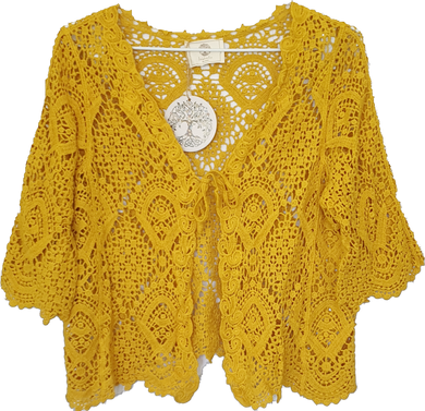 Front Tie Lace Look Bolero Shrug Isabella Boho 