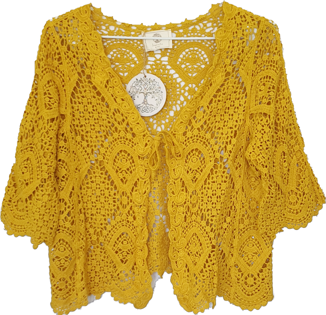 Front Tie Lace Look Bolero Shrug Isabella Boho 