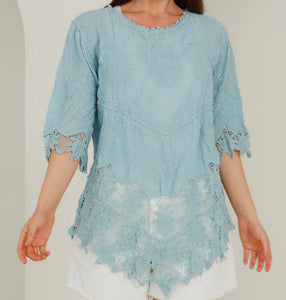 Cotton Top With Lace Detail Isabella The Label 