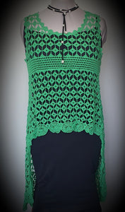 Retro Inspired Lace And Crochet Hi Low Hem Top Isabella The Label 