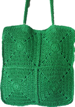 Load image into Gallery viewer, Crochet Look Straw Tote Bag Paisley The Label 