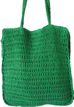 Load image into Gallery viewer, Crochet Look Straw Tote Bag Paisley The Label 