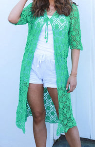 Crochet Open Front Vest With Seam Detail Isabella The Label 