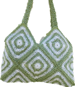 Geometric Pattern Straw Bag Paisley The Label 