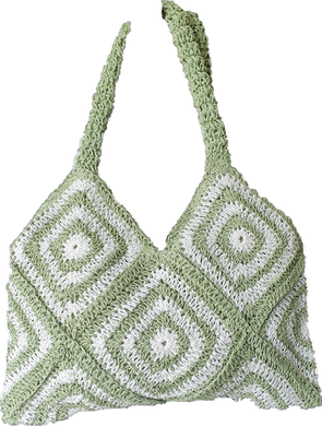 Geometric Pattern Straw Bag Paisley The Label