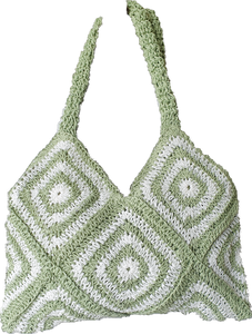 Geometric Pattern Straw Bag Paisley The Label 
