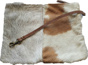 Everyday Cowhide Zip Clutch Bag 