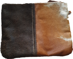 Everyday Cowhide Zip Clutch Bag 