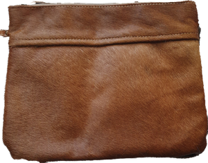 Everyday Cowhide Zip Clutch Bag 