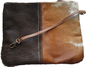 Everyday Cowhide Zip Clutch Bag 