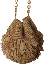 Load image into Gallery viewer, Straw Bucket Bag With Adjustable Drawstring Isabella The Label 