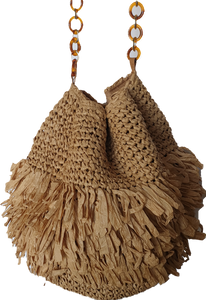 Straw Bucket Bag With Adjustable Drawstring Isabella The Label 