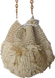 Straw Bucket Bag With Adjustable Drawstring Isabella The Label