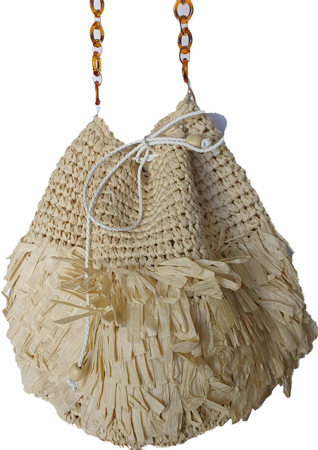 Straw Bucket Bag With Adjustable Drawstring Isabella The Label