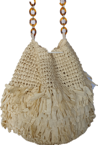 Straw Bucket Bag With Adjustable Drawstring Isabella The Label 