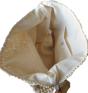 Straw Bucket Bag With Adjustable Drawstring Isabella The Label 