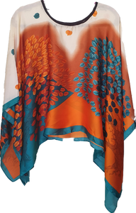 Poncho Style Silk Feel Top Inspire By Zizu