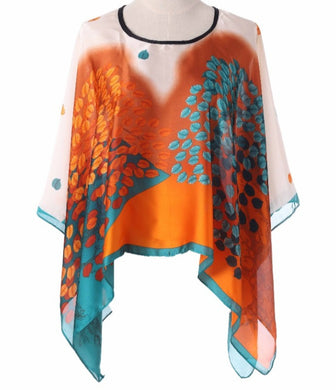 Poncho Style Silk Feel Top Inspire By Zizu